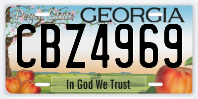 GA license plate CBZ4969