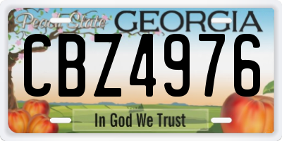 GA license plate CBZ4976