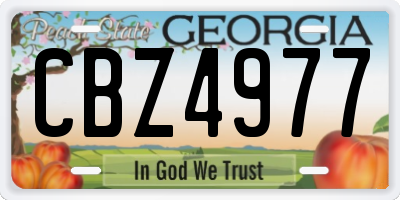 GA license plate CBZ4977