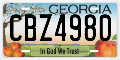 GA license plate CBZ4980