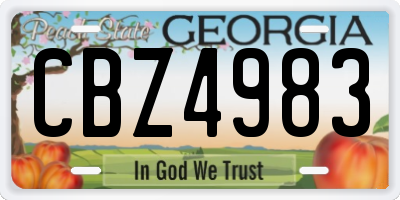 GA license plate CBZ4983