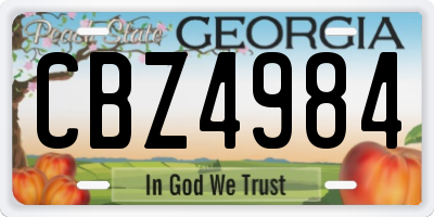GA license plate CBZ4984