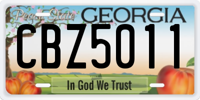 GA license plate CBZ5011