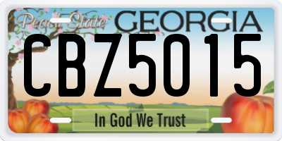 GA license plate CBZ5015