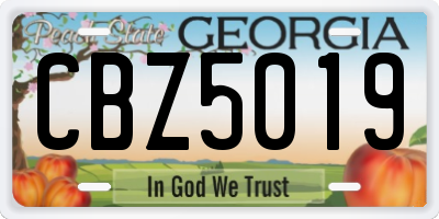 GA license plate CBZ5019