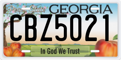 GA license plate CBZ5021