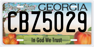 GA license plate CBZ5029