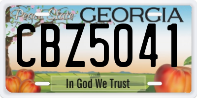GA license plate CBZ5041