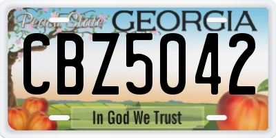 GA license plate CBZ5042