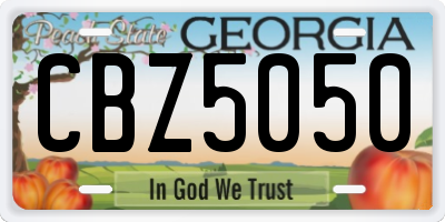 GA license plate CBZ5050