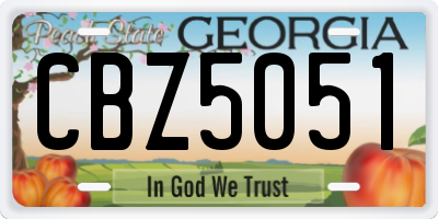 GA license plate CBZ5051
