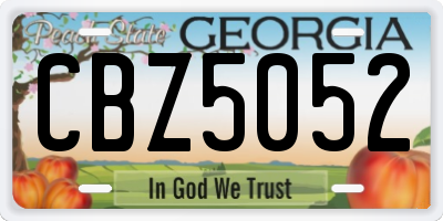 GA license plate CBZ5052