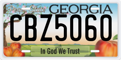 GA license plate CBZ5060