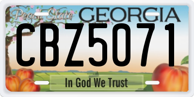 GA license plate CBZ5071