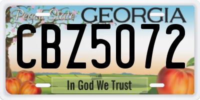 GA license plate CBZ5072