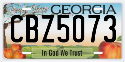GA license plate CBZ5073