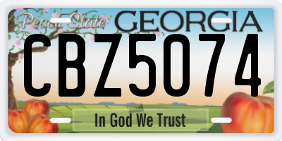 GA license plate CBZ5074