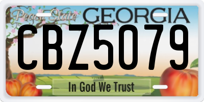 GA license plate CBZ5079