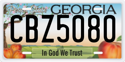GA license plate CBZ5080