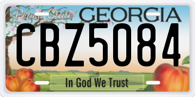 GA license plate CBZ5084