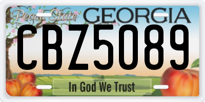 GA license plate CBZ5089