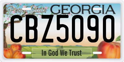 GA license plate CBZ5090