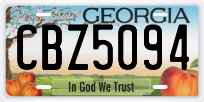 GA license plate CBZ5094