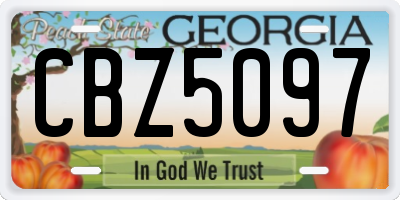 GA license plate CBZ5097