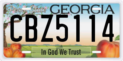 GA license plate CBZ5114