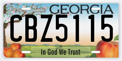 GA license plate CBZ5115