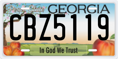 GA license plate CBZ5119