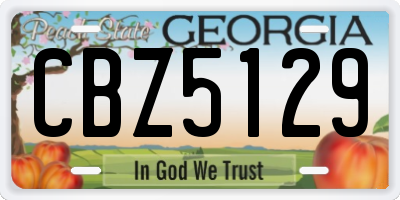GA license plate CBZ5129
