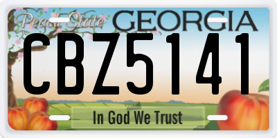 GA license plate CBZ5141