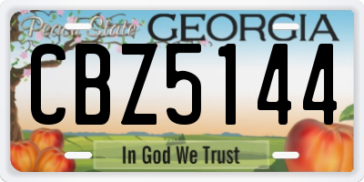 GA license plate CBZ5144
