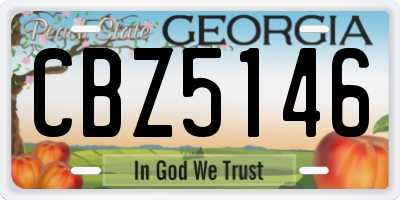 GA license plate CBZ5146