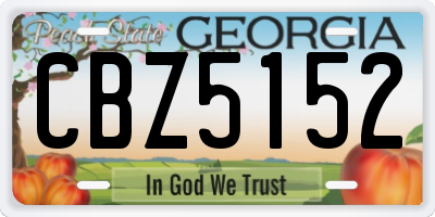 GA license plate CBZ5152