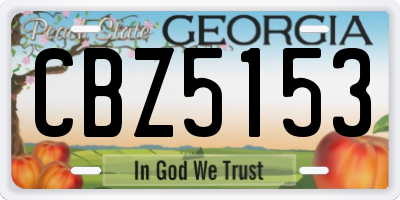 GA license plate CBZ5153
