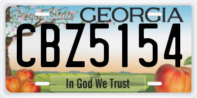 GA license plate CBZ5154