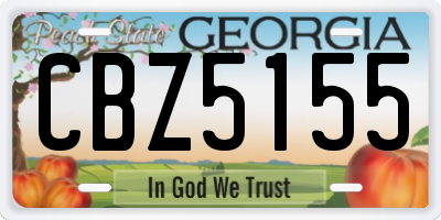 GA license plate CBZ5155
