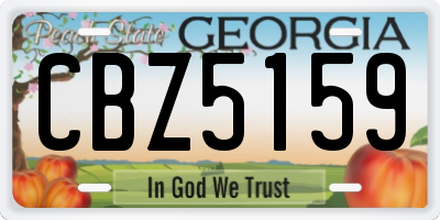 GA license plate CBZ5159