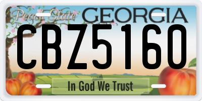GA license plate CBZ5160