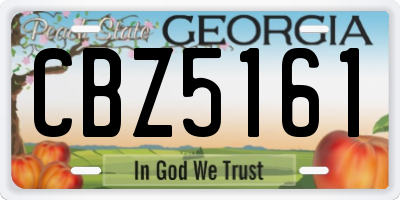 GA license plate CBZ5161