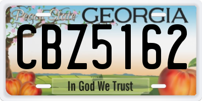 GA license plate CBZ5162