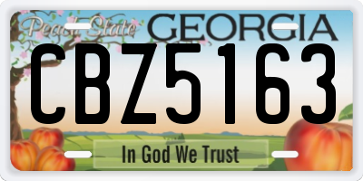 GA license plate CBZ5163