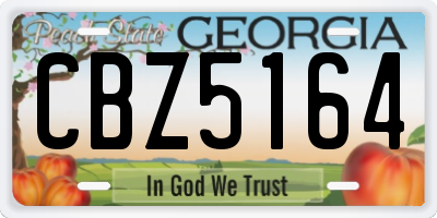 GA license plate CBZ5164