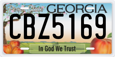 GA license plate CBZ5169