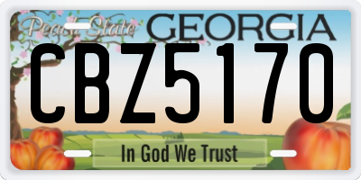 GA license plate CBZ5170