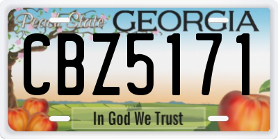 GA license plate CBZ5171