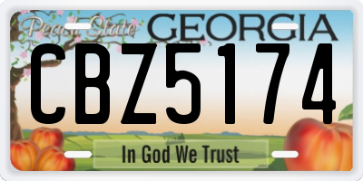 GA license plate CBZ5174