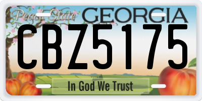 GA license plate CBZ5175